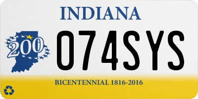 IN license plate 074SYS