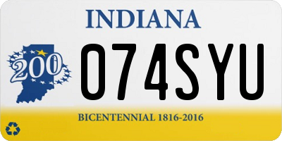 IN license plate 074SYU