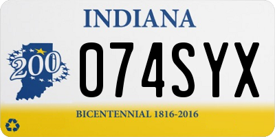 IN license plate 074SYX
