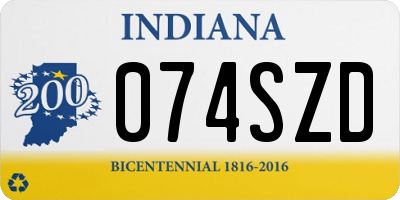 IN license plate 074SZD