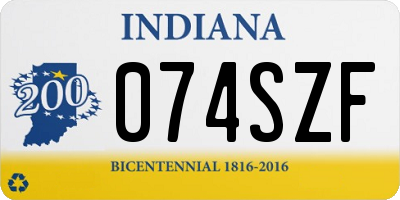IN license plate 074SZF