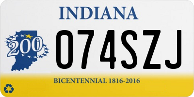 IN license plate 074SZJ