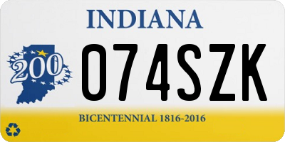 IN license plate 074SZK
