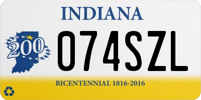 IN license plate 074SZL