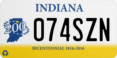 IN license plate 074SZN