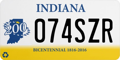 IN license plate 074SZR