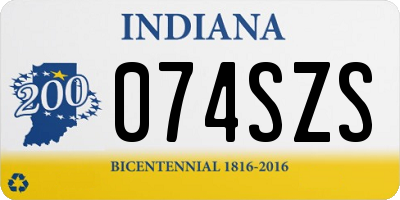 IN license plate 074SZS