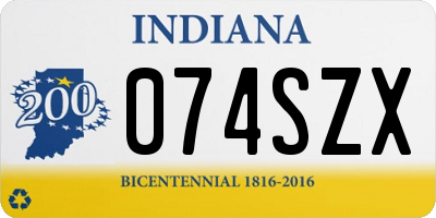 IN license plate 074SZX
