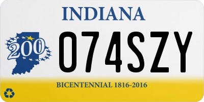 IN license plate 074SZY
