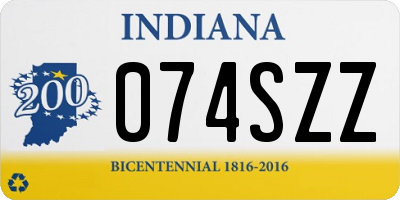 IN license plate 074SZZ