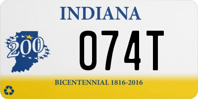 IN license plate 074T