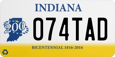 IN license plate 074TAD