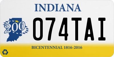 IN license plate 074TAI