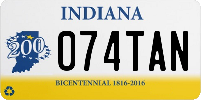 IN license plate 074TAN