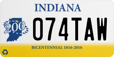 IN license plate 074TAW