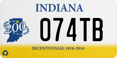IN license plate 074TB