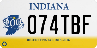 IN license plate 074TBF