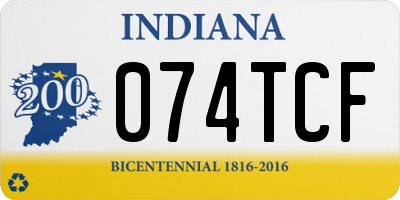 IN license plate 074TCF
