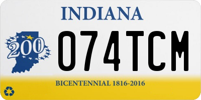 IN license plate 074TCM