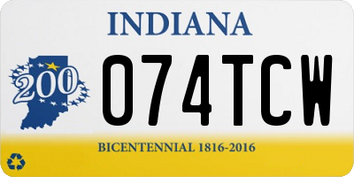 IN license plate 074TCW