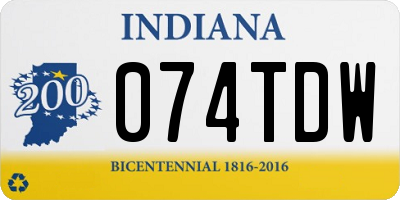 IN license plate 074TDW