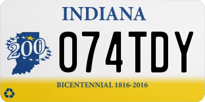 IN license plate 074TDY