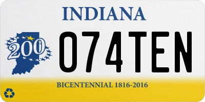 IN license plate 074TEN