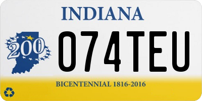 IN license plate 074TEU