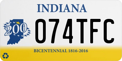 IN license plate 074TFC