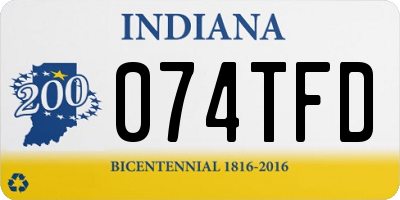 IN license plate 074TFD