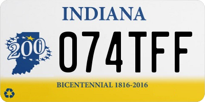 IN license plate 074TFF