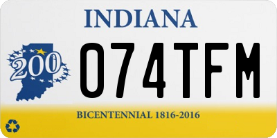 IN license plate 074TFM