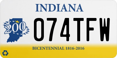 IN license plate 074TFW