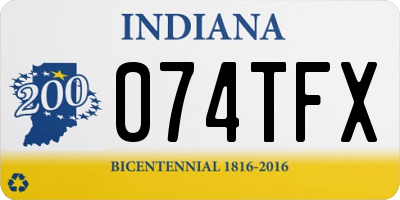 IN license plate 074TFX