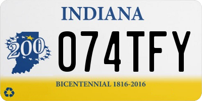 IN license plate 074TFY