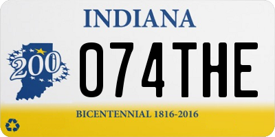 IN license plate 074THE
