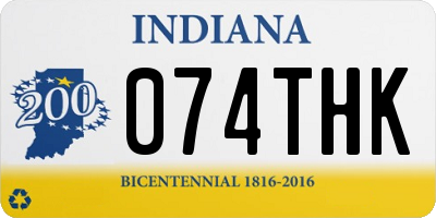 IN license plate 074THK