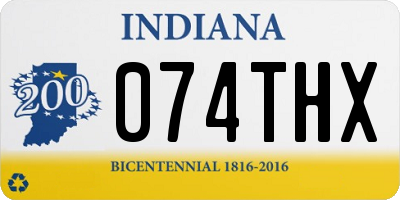 IN license plate 074THX