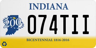 IN license plate 074TII