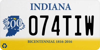 IN license plate 074TIW