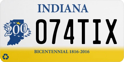 IN license plate 074TIX
