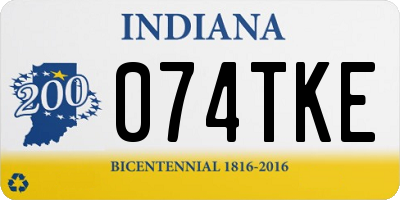 IN license plate 074TKE