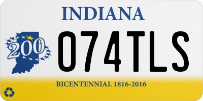 IN license plate 074TLS