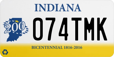 IN license plate 074TMK