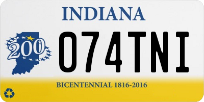 IN license plate 074TNI