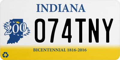 IN license plate 074TNY