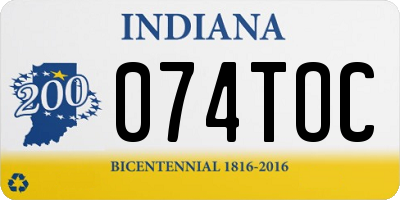 IN license plate 074TOC