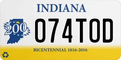 IN license plate 074TOD