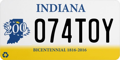 IN license plate 074TOY