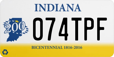 IN license plate 074TPF